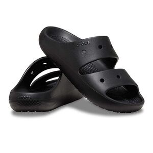 NWT CROCS CLASSIC V2 RECOVERY CLOG MULE SLIDES ALL BLACK SLIDES BLACKS JET